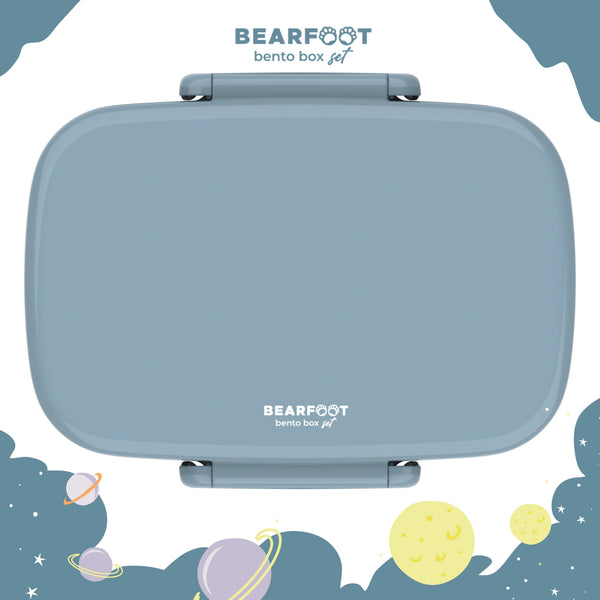 Kids' lunchbox with compartments, lightweight & leak-proof - blue