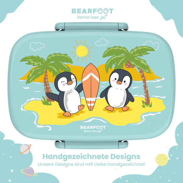 Kids' Bento Box with Compartments, Lightweight & Leakproof - Penguin