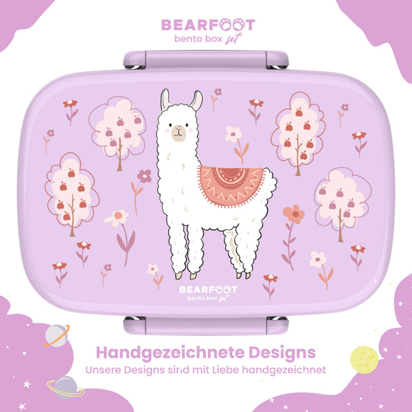 Kids' Lunch Box with Compartments, Lightweight & Leak-Proof - Llama