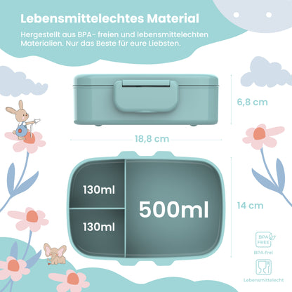 Kids' Lunch Box with Compartments, Lightweight & Leakproof - Dolphin