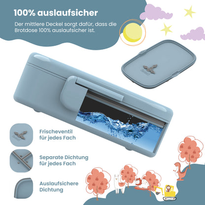 Kids Lunch Box with Compartments, Lightweight & Leak-Proof - Excavator