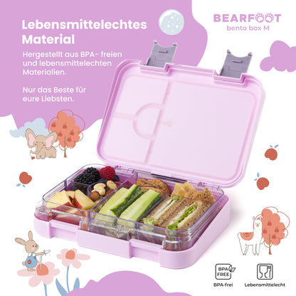 Kids lunch box with compartments, lunchbox - Dog&Cat purple