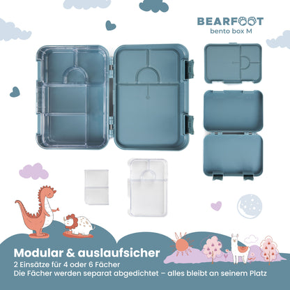 Brotdose Kinder mit Fächern, Lunchbox - Hund&Katze blau