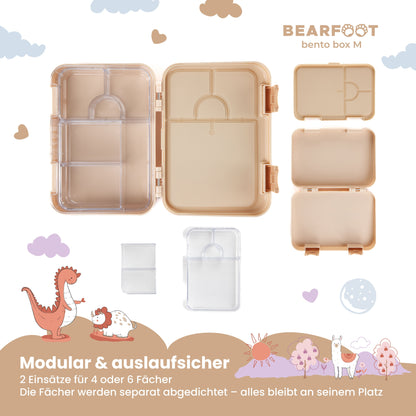 Brotdose Kinder mit Fächern, Lunchbox, Bento box - Dinos