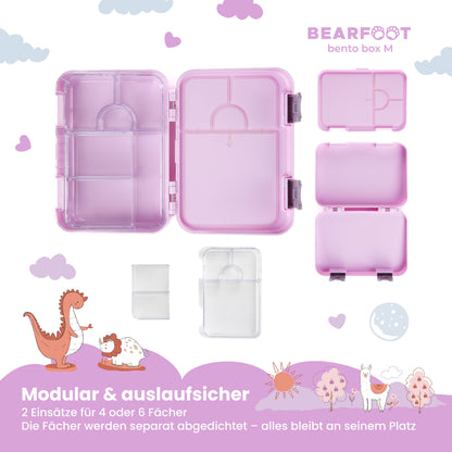Kids lunch box with compartments, lunchbox - Dog&Cat purple