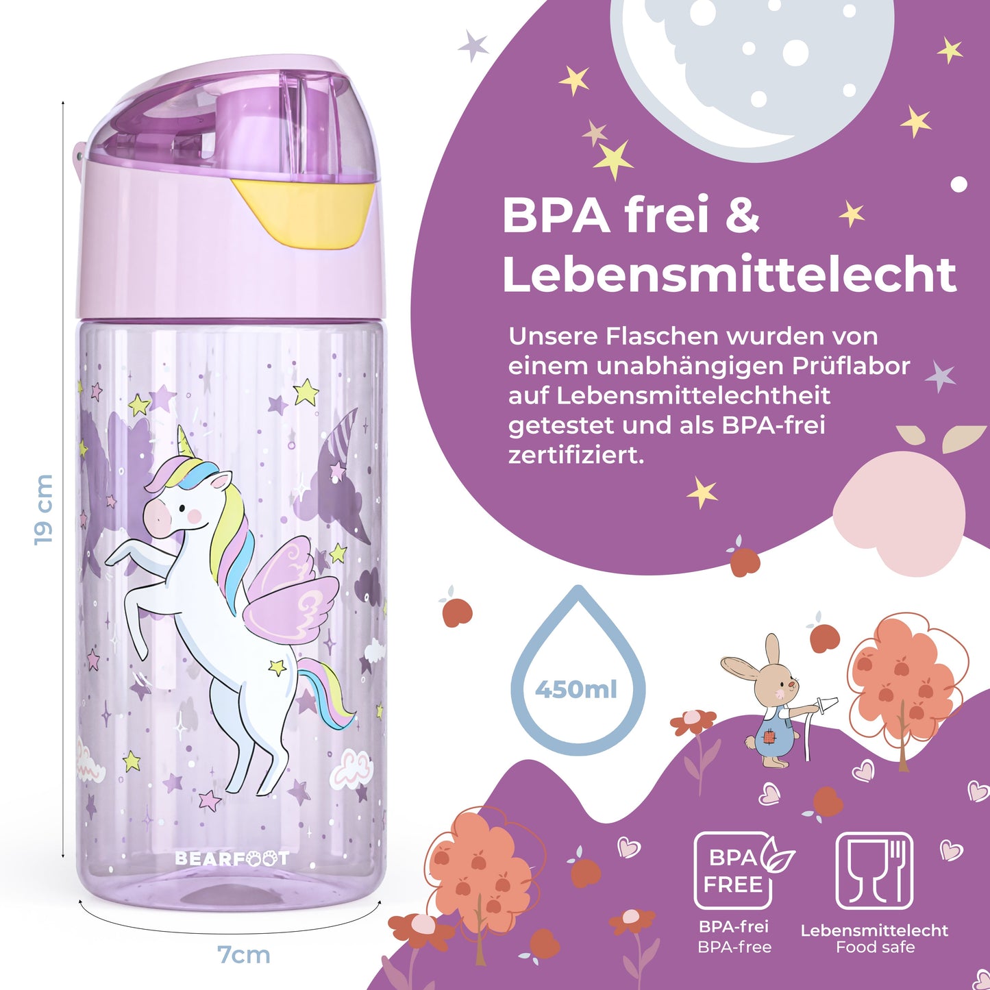 Unicorn Bundle - Bento Box Set & Water Bottle 450ml