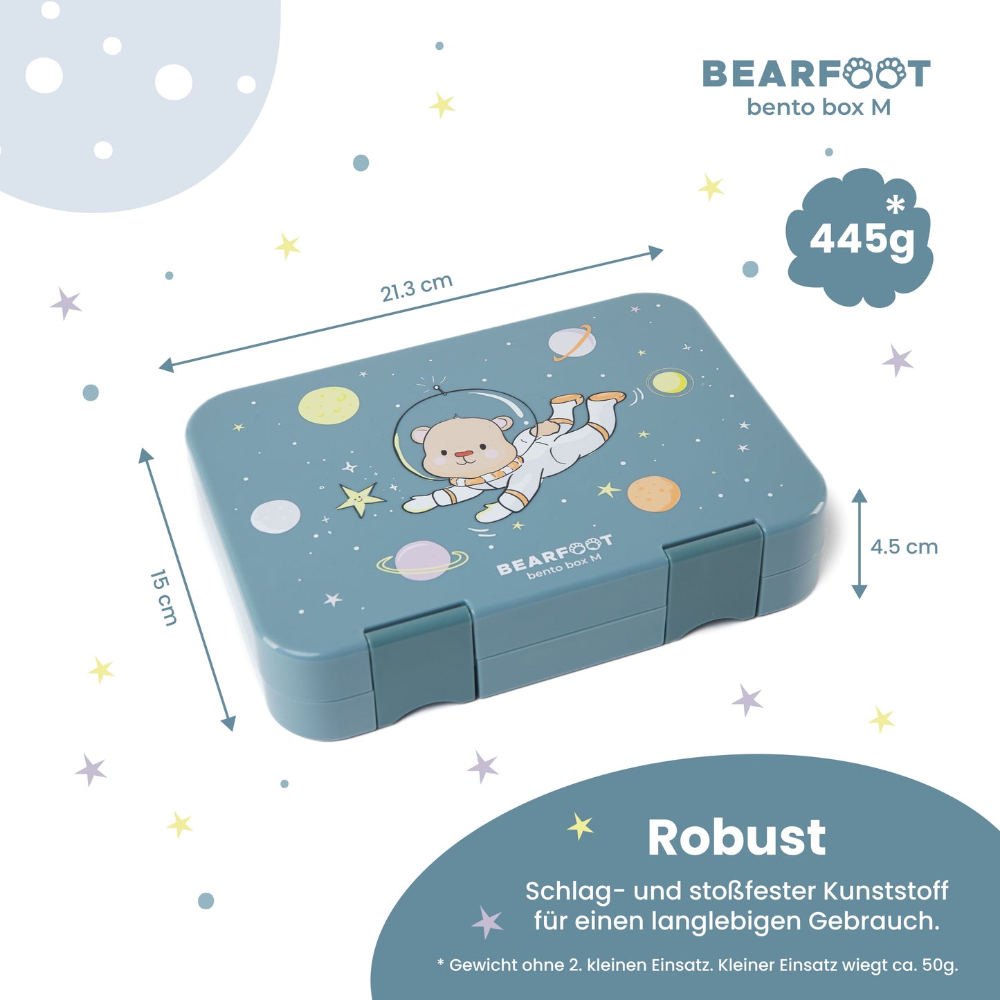 Brotdose Kinder mit Fächern, Lunchbox, Bento box - Bär