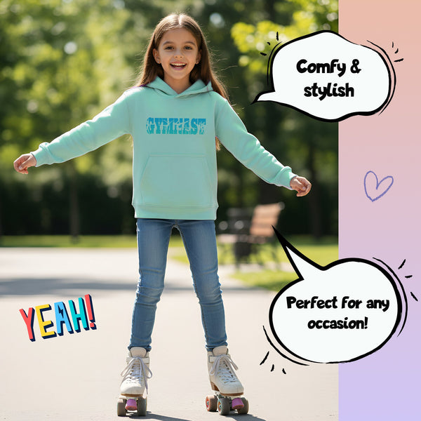 Fringoo Gymnastic Hoodie for Kids Cotton Rich Soft Hooded Sweatshirt - Gymnast Turquoise