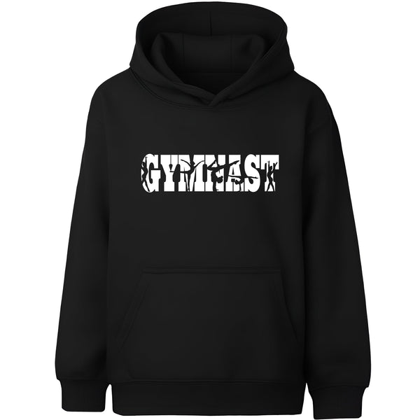 Fringoo Gymnastic Hoodie for Kids Cotton Rich Soft Hooded Sweatshirt - Gymnast Black