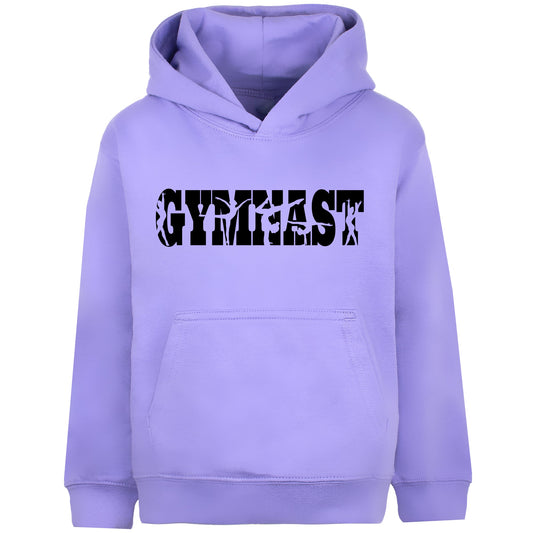 Fringoo Gymnastic Hoodie for Kids Cotton Rich Soft Hooded Sweatshirt - Gymnast Purple