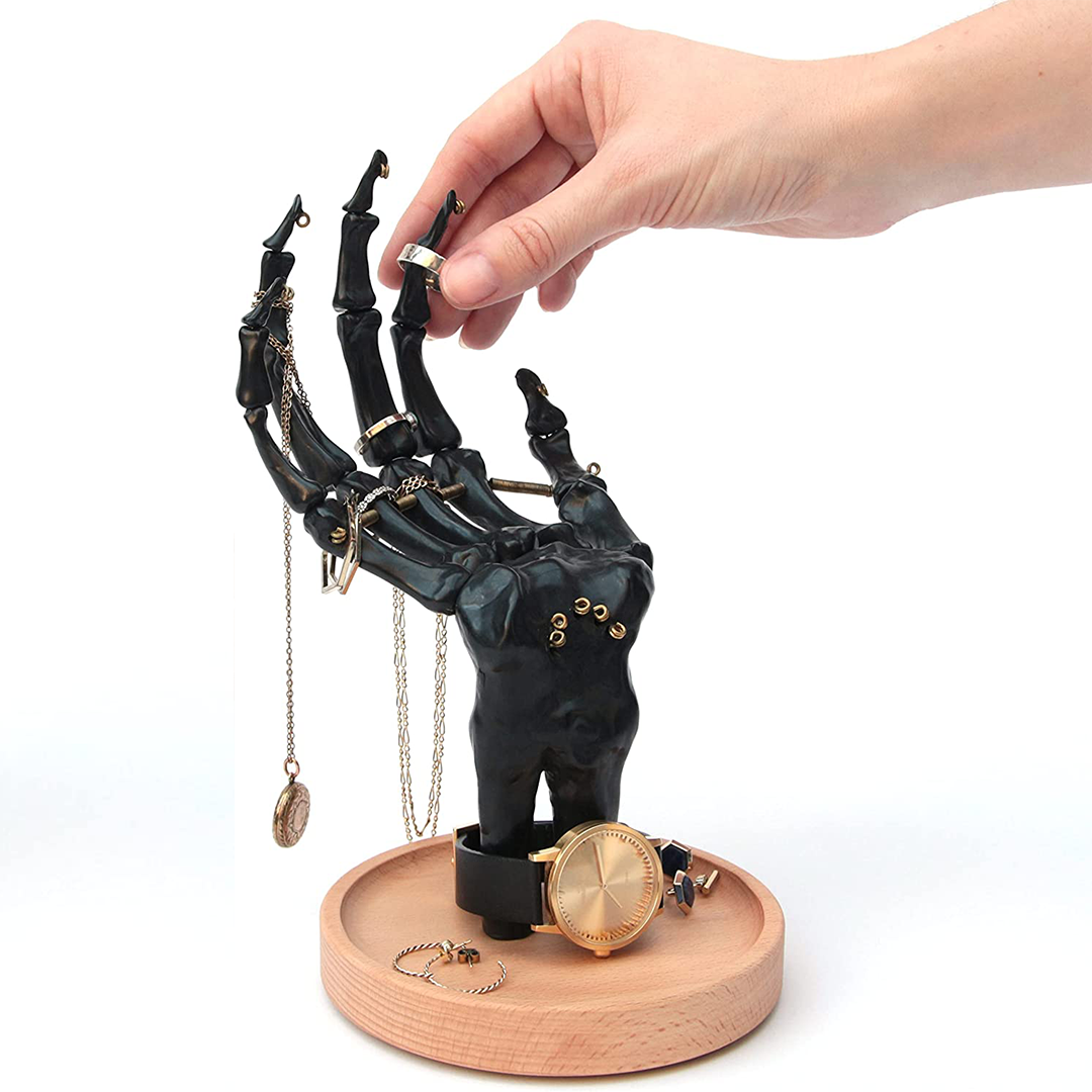 Black Skeleton Hand Jewelry Holder