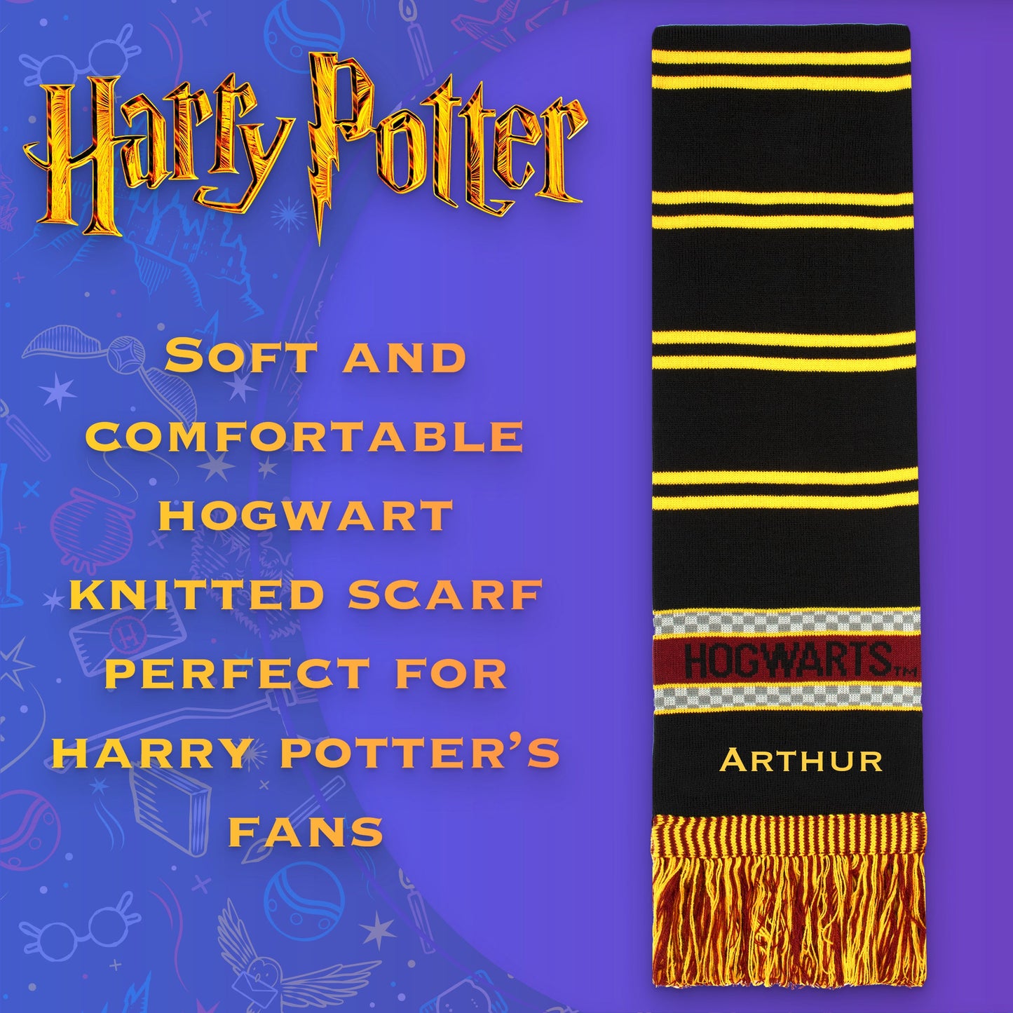 Harry Potter Personalized Scarf - Black