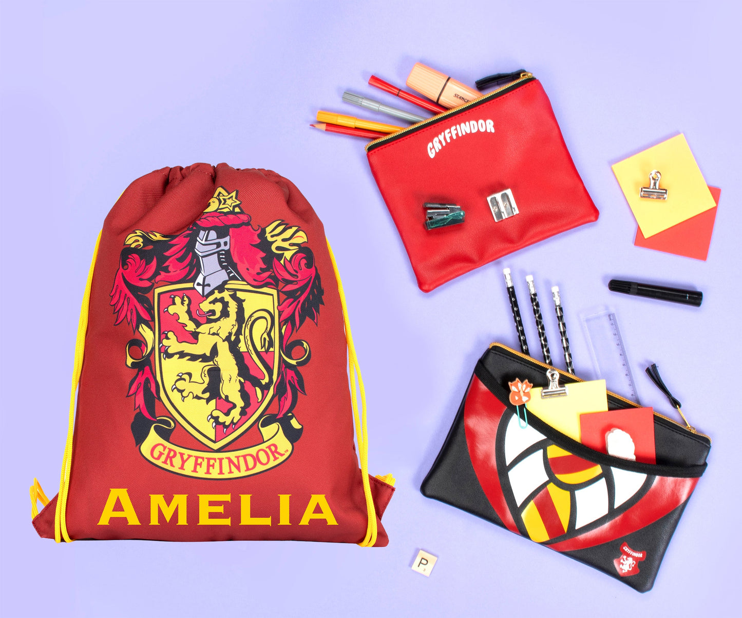 Official Warner Bros /Harry Potter Gryffindor Personalised Drawstring Bag | Kids PE Bag | Fringoo