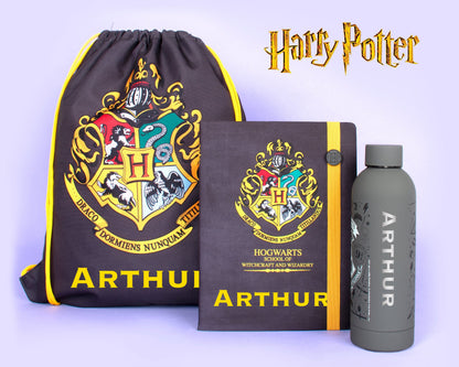 Harry Potter Black Personalized Drawstring Bag for Kids