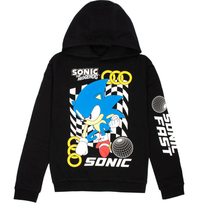 SONIC THE HEDGEHOG Boys' Hoodie - 100% Cotton Hooded Sweatshirt