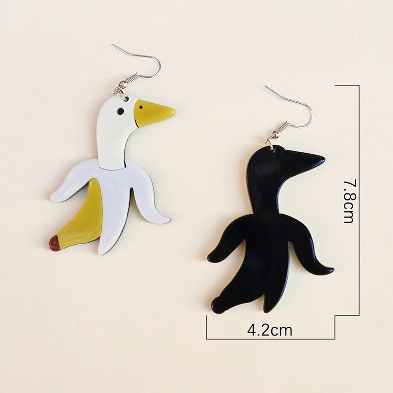 Banana Duck Earrings