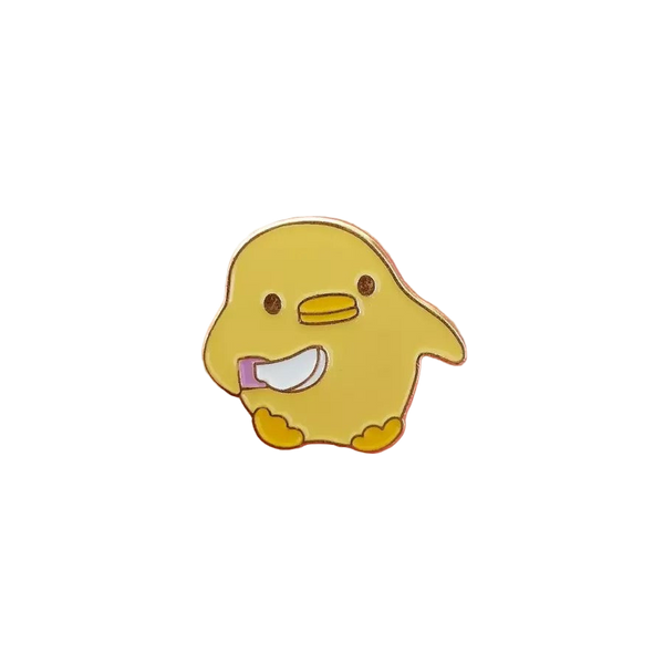 Yellow Duck Pin with Knife