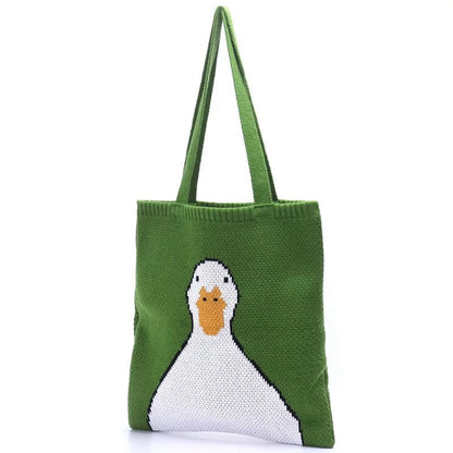 Knitted Duck Tote Bag