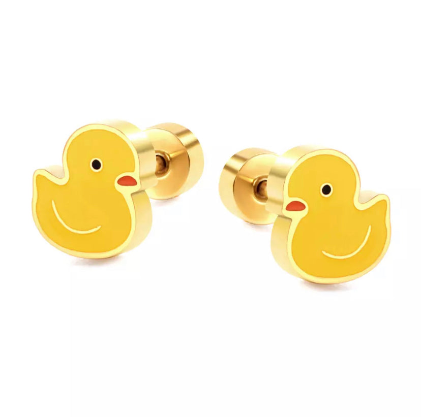 Boucles d'Oreilles Canard Jaune