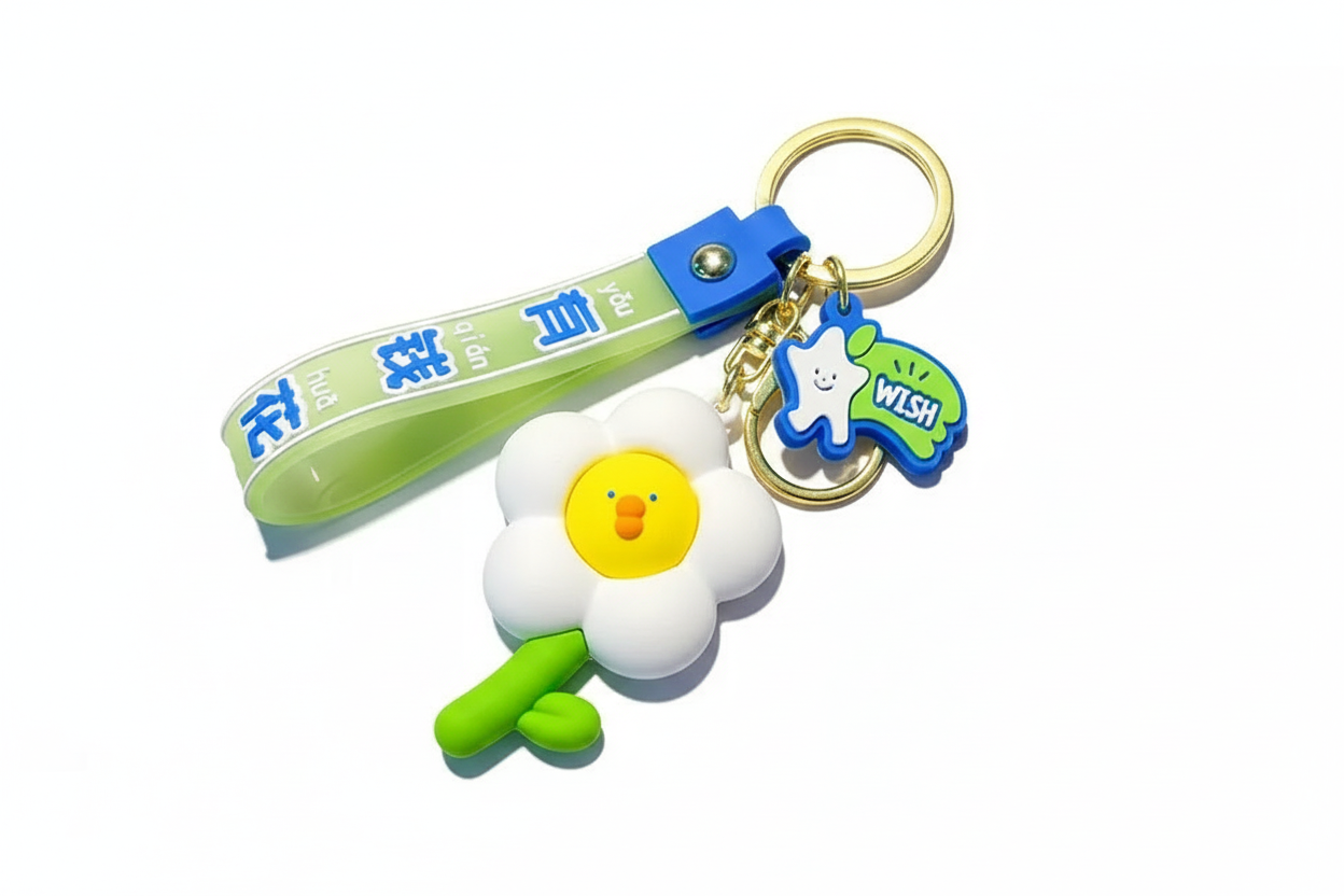 Duck flower keychain