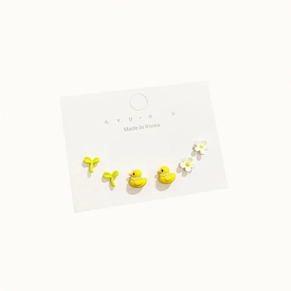 Boucles d'Oreilles Canard Jaune