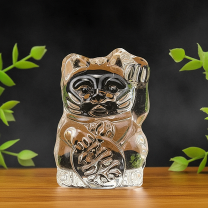 White Lucky Cat Statuette