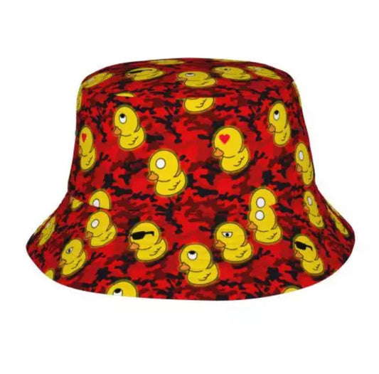 Red Camo Duck Bucket Hat