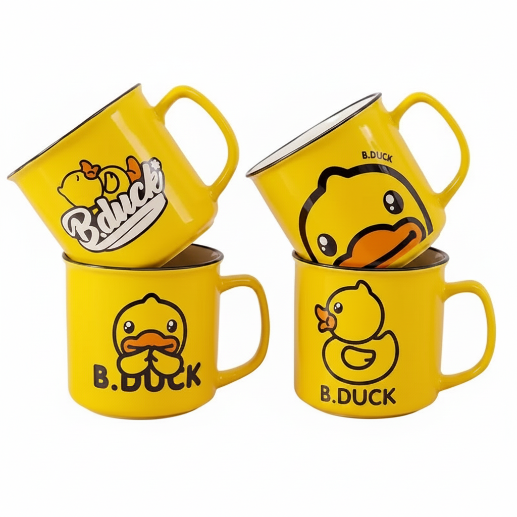 Sleeping yellow duck mug