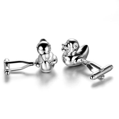 Silver Bath Duck Cufflinks