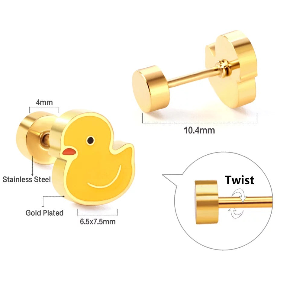 Yellow Duck Earrings