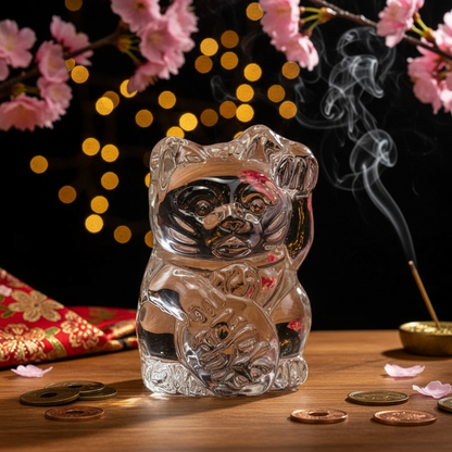 White Lucky Cat Statuette