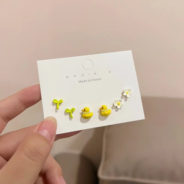 Yellow Duck Earrings 3-Pack