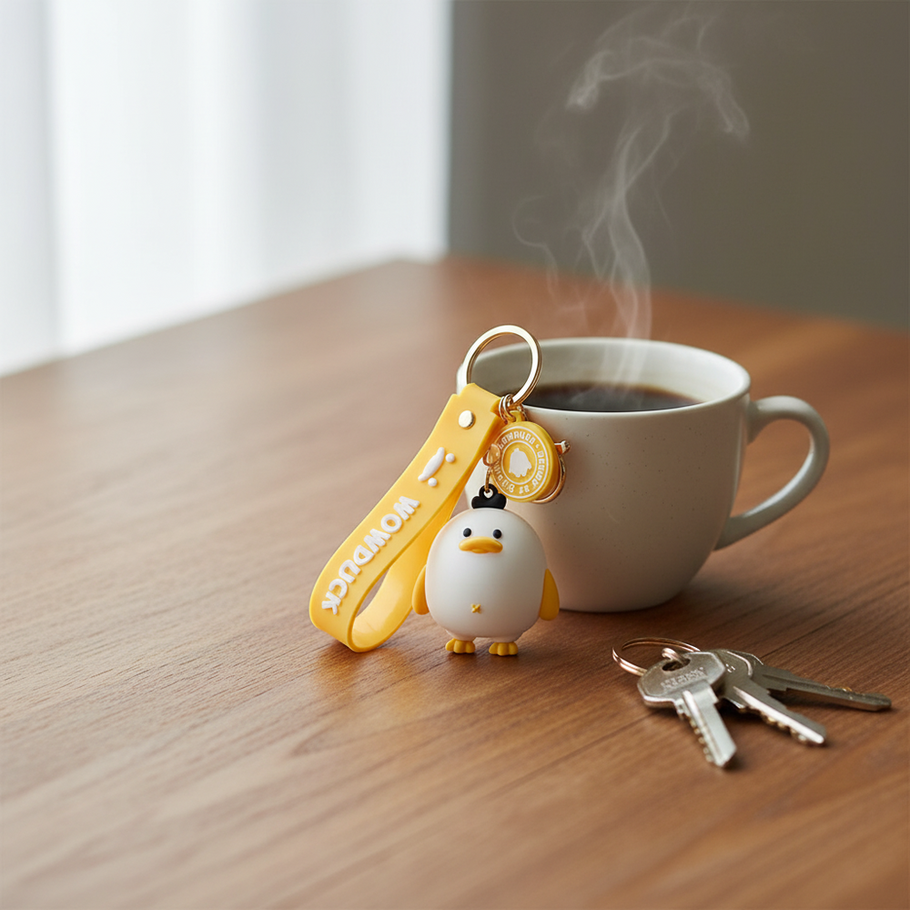Portachiavi papera bianca grande – Wowduck