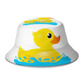 Cappello Bucket Bianco con Papera Gialla
