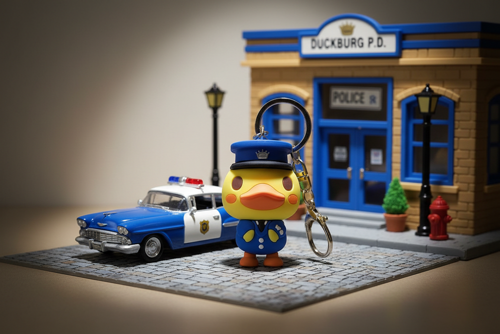 Portachiavi papera poliziotto – Walnut Duck