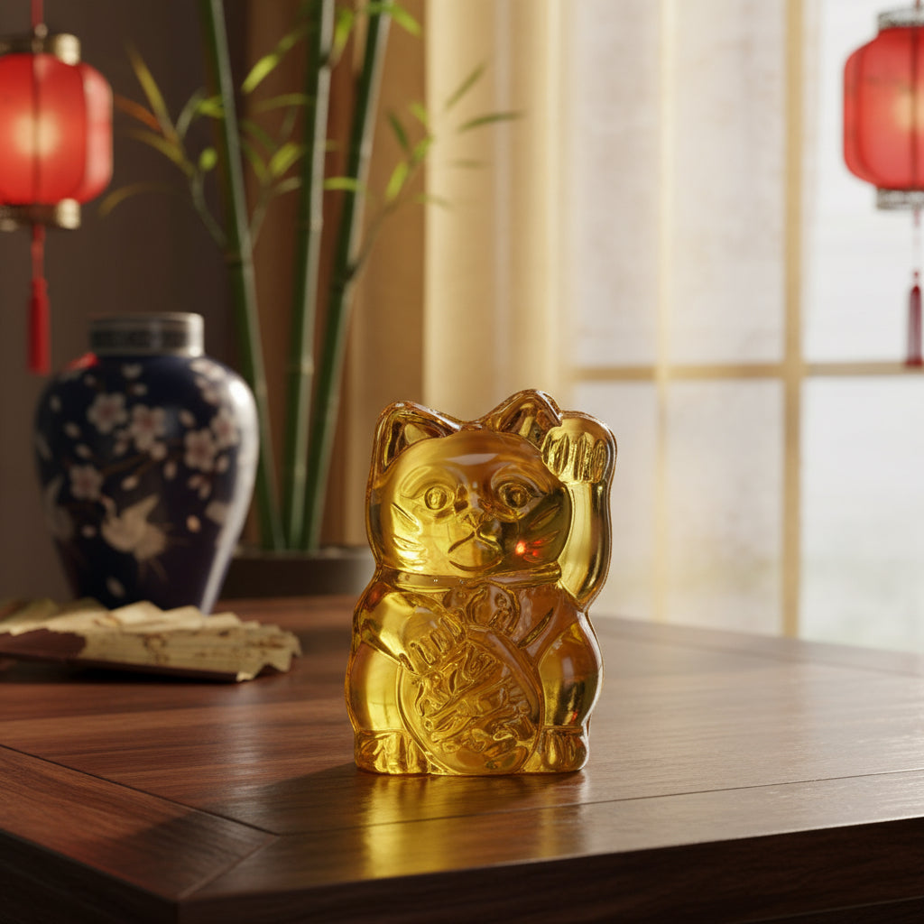Figurina del gatto giallo fortunato