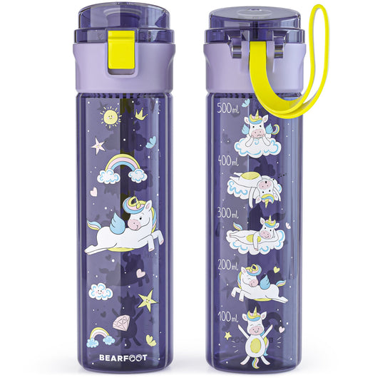 Kids' water bottle, 500ml, lightweight water bottle - Unicorn