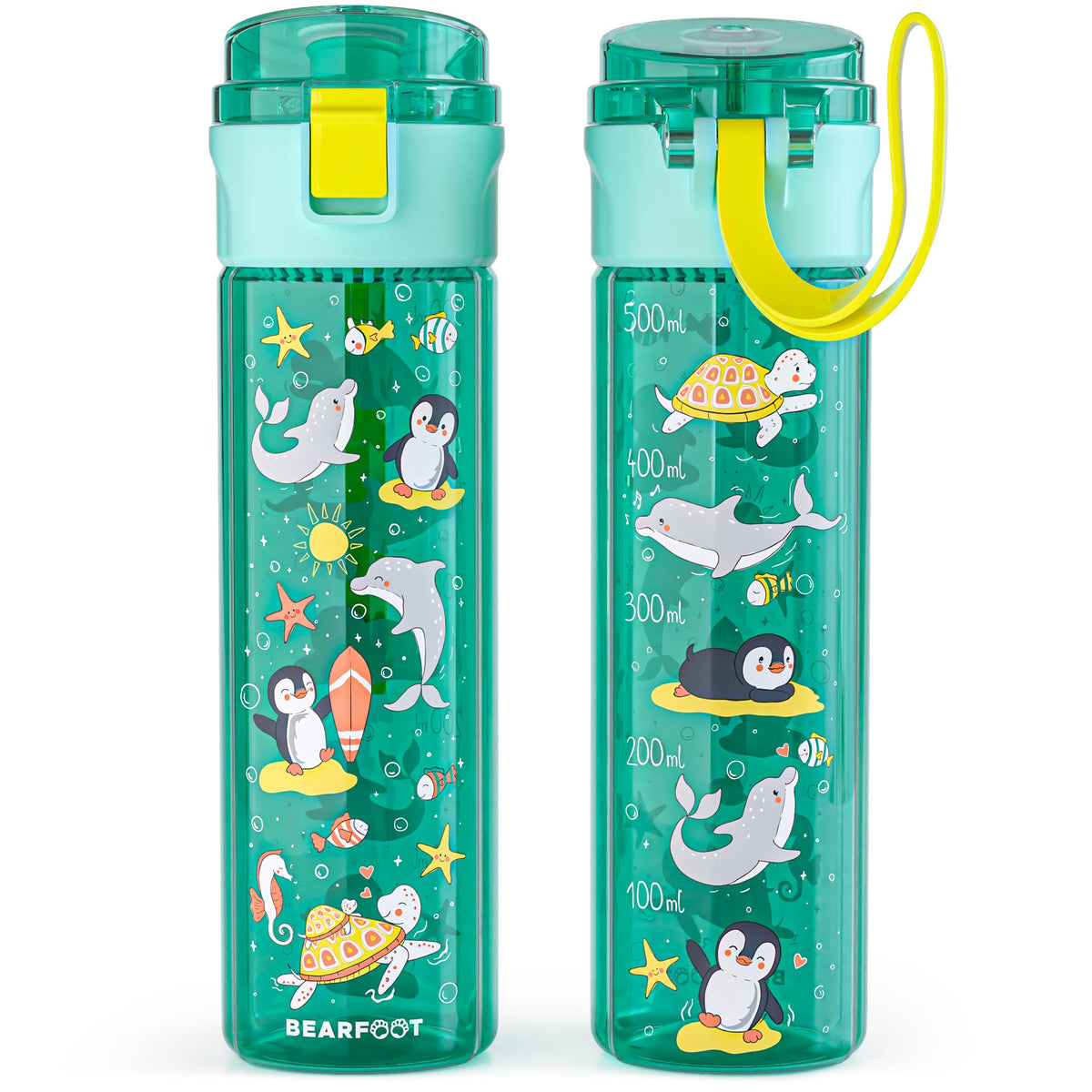 Children's water bottle, 500ml, lightweight - Ocean mint
