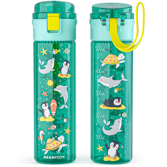 Children's water bottle, 500ml, lightweight - Ocean mint