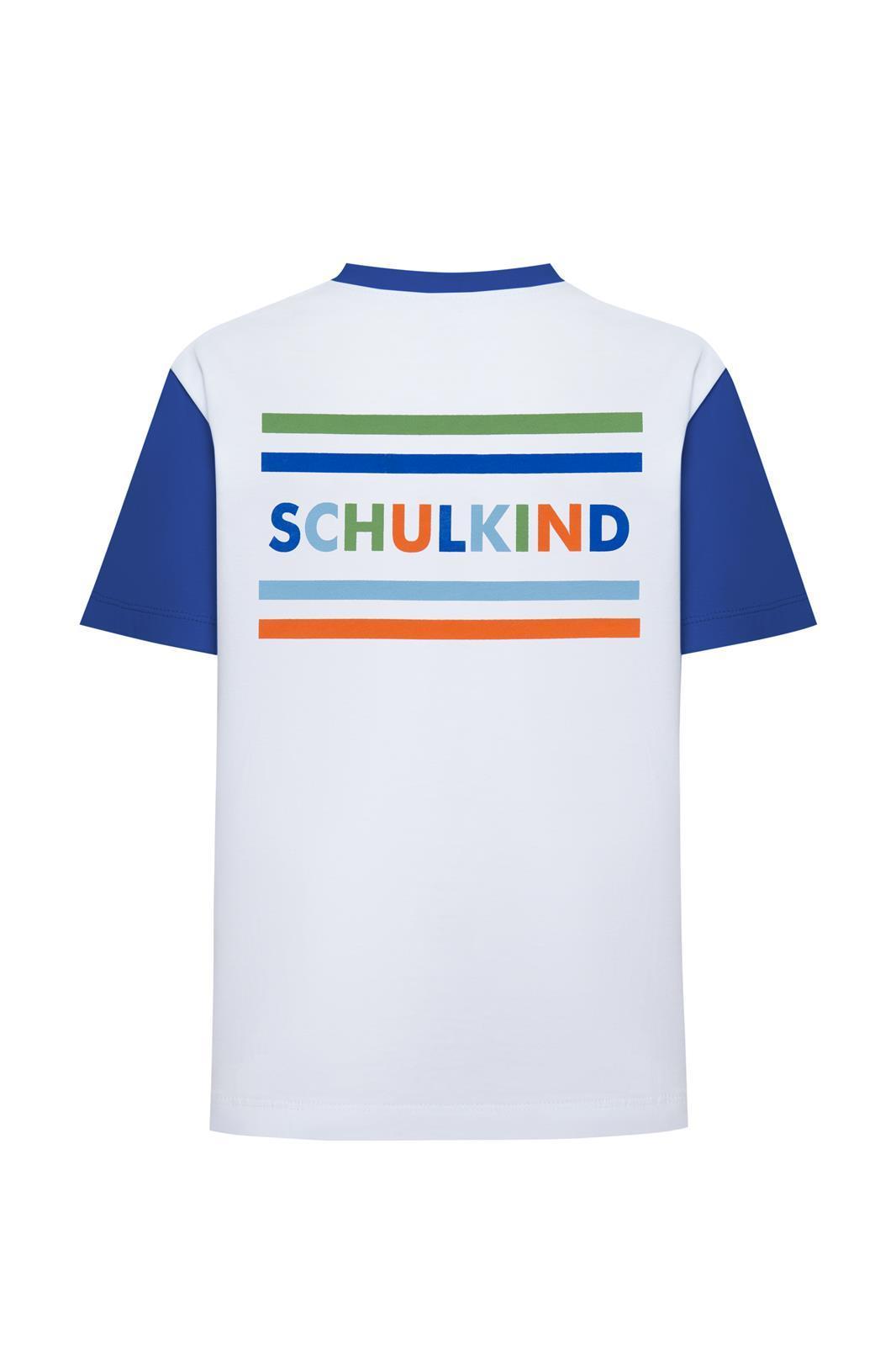 School-aged blue T-shirts