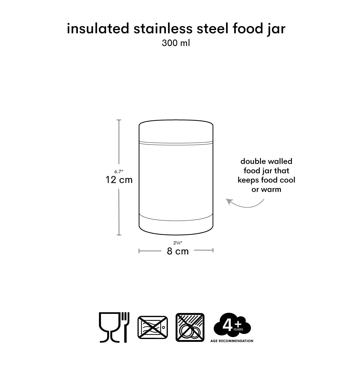Pot alimentaire isotherme en inox - Jungle – vue 9 – A Little Lovely Company