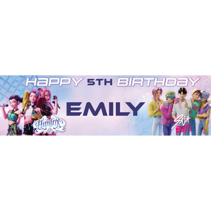 K-pop Demon Hunters Personalized Birthday Banner