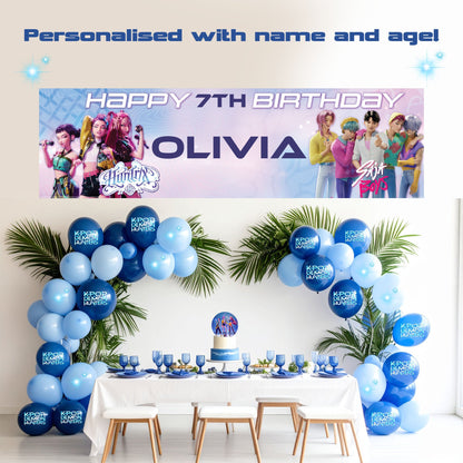 K-pop Demon Hunters Personalized Birthday Banner