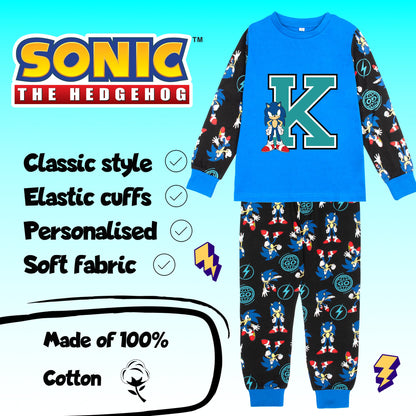 Sonic The Hedgehog Personalized Pyjama for boys Long Sleeve 100% Cotton