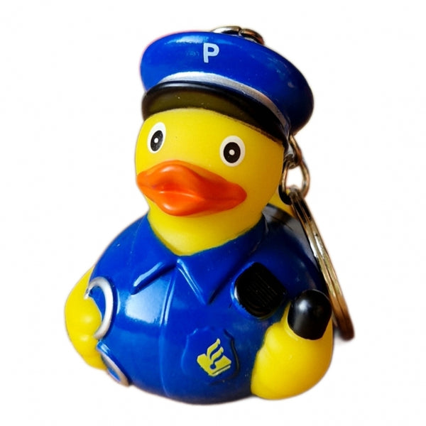 Portachiavi a forma di anatra della polizia
