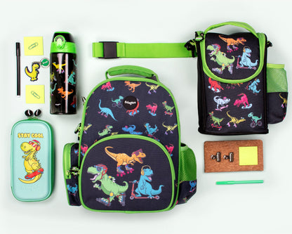 Kids School Backpack - Skater Dinosaurs