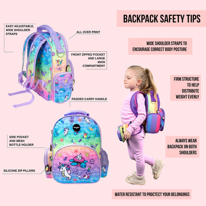 Kids School Backpack - Narwhal & Seahorse Nursery Bag