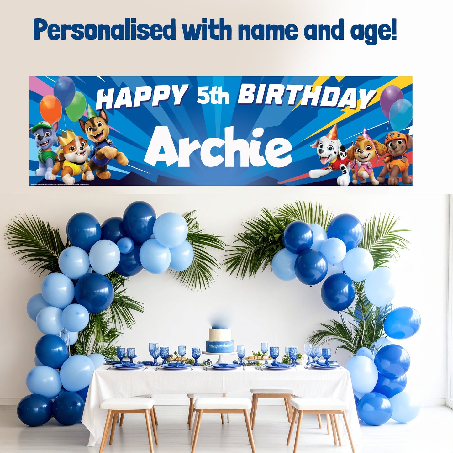 Paw Patrol Personalized Birthday Banner