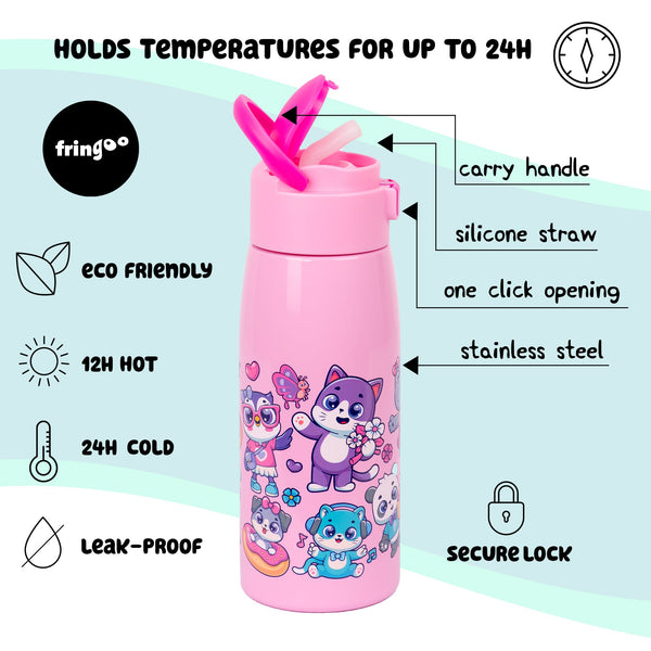 Stainless Steel Bottle 350ml - Cute Animals