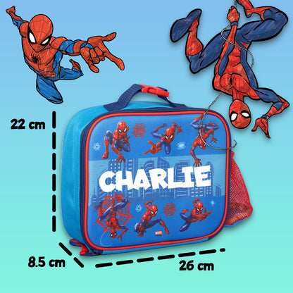 Personalized Lunch Bag - Spiderman Blue